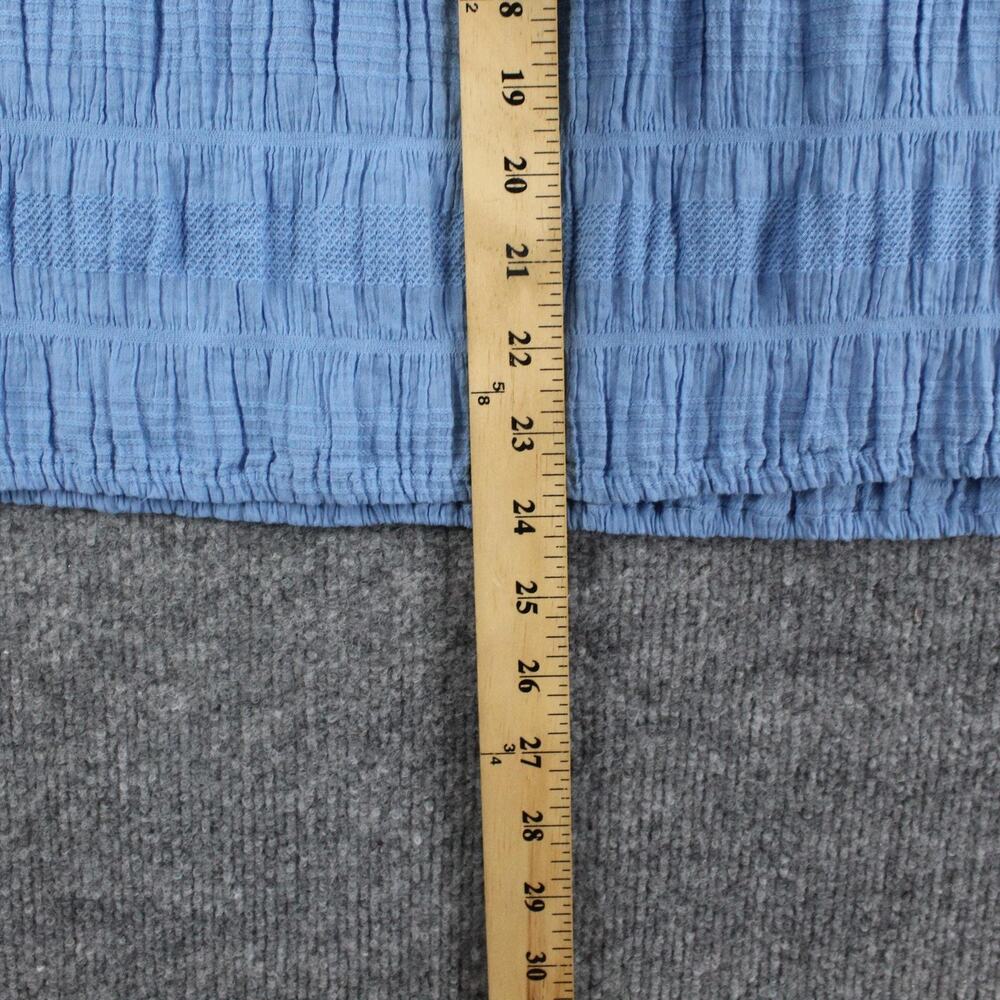 Cleobella Top Womens Small Azariah Blouse Blue Boho Prairie Peasant Gauze Tassel - Picture 8 of 10